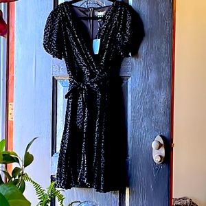 DKNY black velvet burnout dress